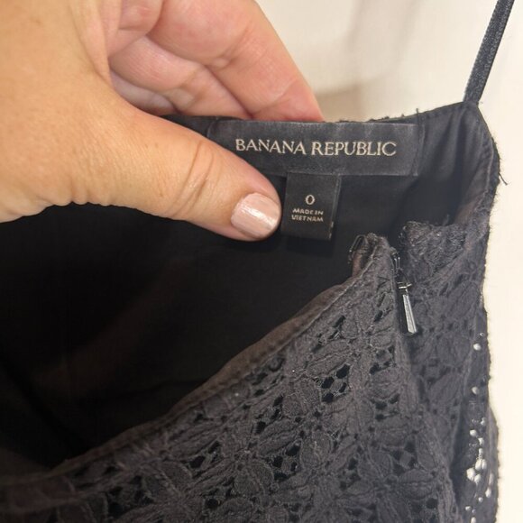 Banana Republic Y2K Black Lace Dress Sz 0 Cocktail Whimsigoth Romantic Witchy - Picture 7 of 9